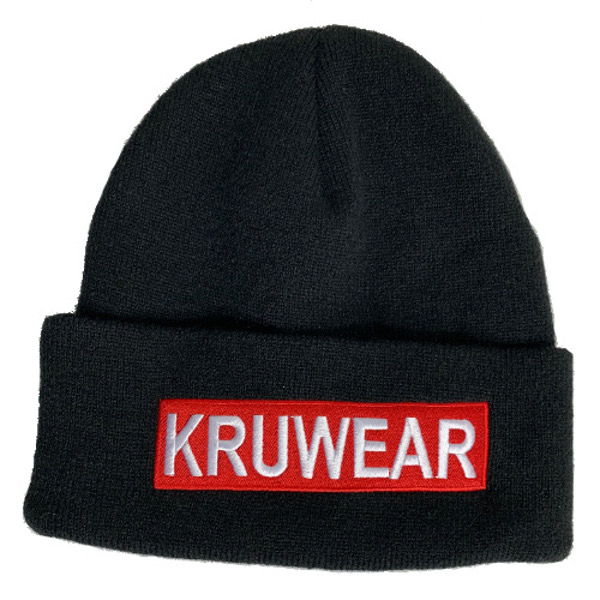 Kruwear cuffed embroidery beanie